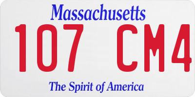 MA license plate 107CM4