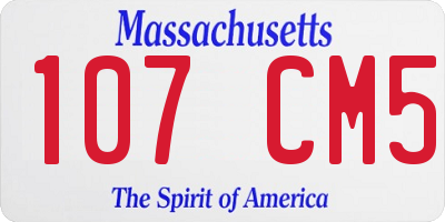 MA license plate 107CM5