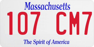 MA license plate 107CM7