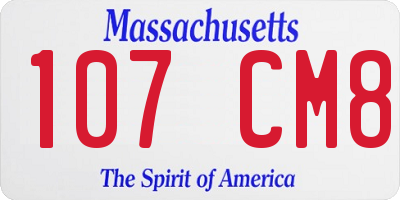MA license plate 107CM8