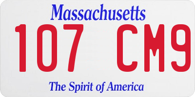 MA license plate 107CM9