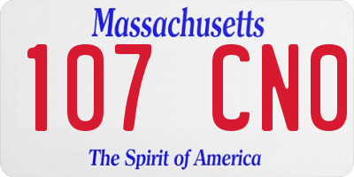 MA license plate 107CN0