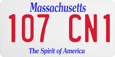 MA license plate 107CN1