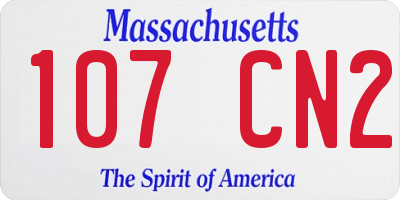 MA license plate 107CN2