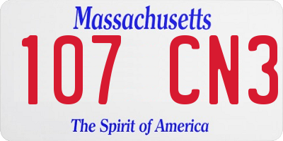 MA license plate 107CN3