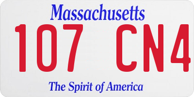 MA license plate 107CN4