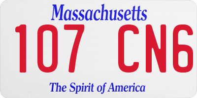 MA license plate 107CN6
