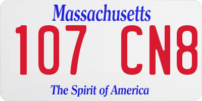 MA license plate 107CN8