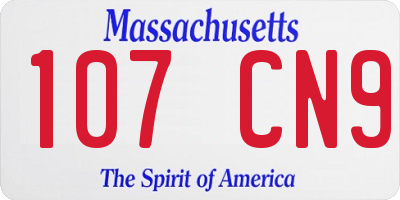MA license plate 107CN9