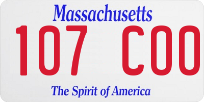 MA license plate 107CO0