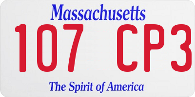 MA license plate 107CP3