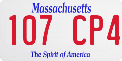 MA license plate 107CP4