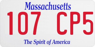 MA license plate 107CP5