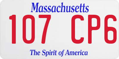 MA license plate 107CP6