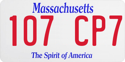 MA license plate 107CP7