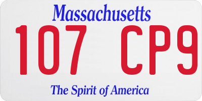 MA license plate 107CP9