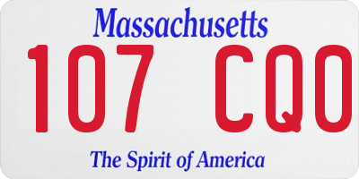 MA license plate 107CQ0