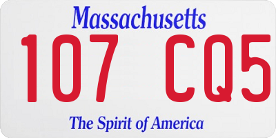 MA license plate 107CQ5