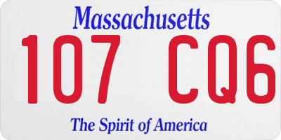MA license plate 107CQ6