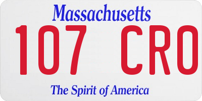 MA license plate 107CR0