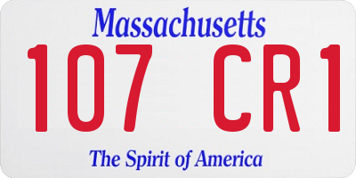 MA license plate 107CR1