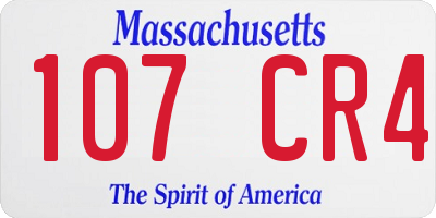 MA license plate 107CR4