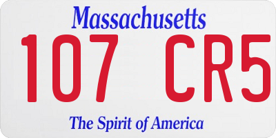 MA license plate 107CR5