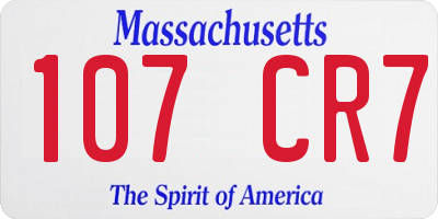 MA license plate 107CR7
