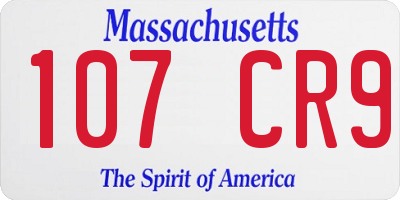 MA license plate 107CR9
