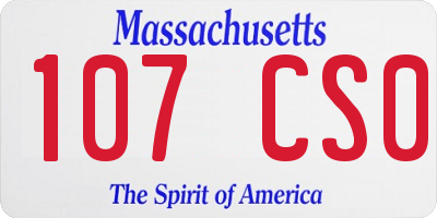 MA license plate 107CS0