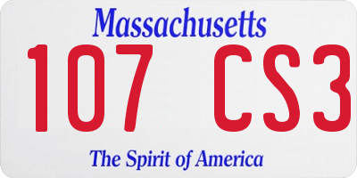 MA license plate 107CS3