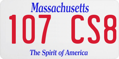 MA license plate 107CS8