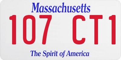 MA license plate 107CT1