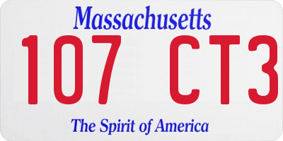 MA license plate 107CT3