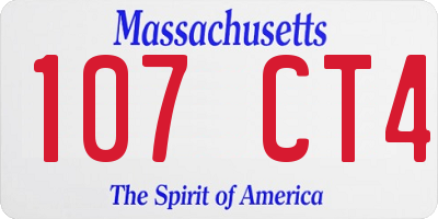 MA license plate 107CT4