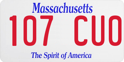 MA license plate 107CU0