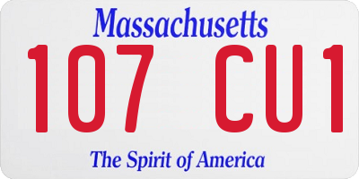 MA license plate 107CU1