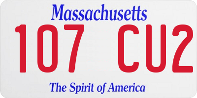 MA license plate 107CU2