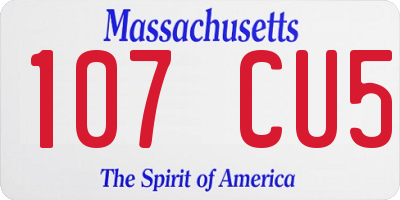 MA license plate 107CU5