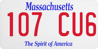 MA license plate 107CU6