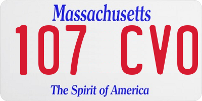 MA license plate 107CV0