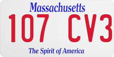 MA license plate 107CV3