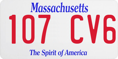 MA license plate 107CV6