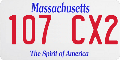 MA license plate 107CX2