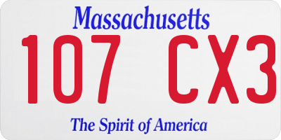 MA license plate 107CX3