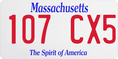 MA license plate 107CX5
