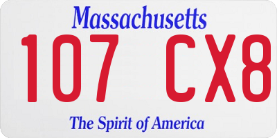 MA license plate 107CX8