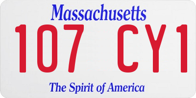 MA license plate 107CY1