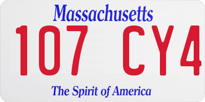 MA license plate 107CY4