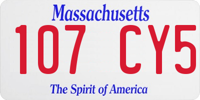 MA license plate 107CY5